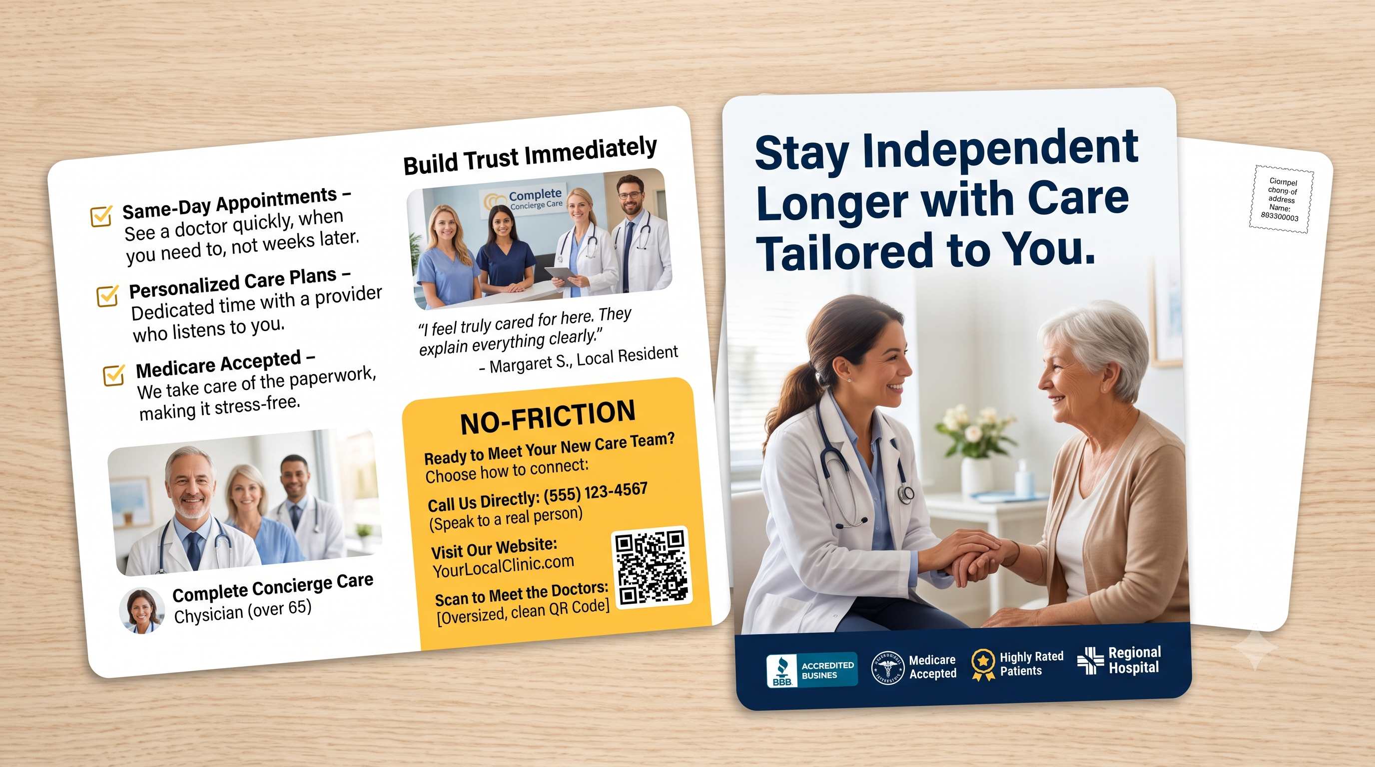 example postcard to seniors