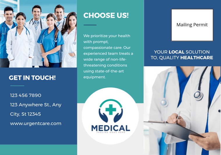 urgent care postcard front