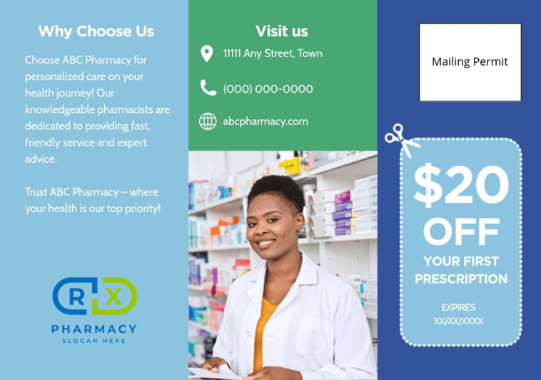 pharmacy postcard back