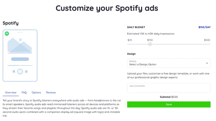 customizing spotify ads