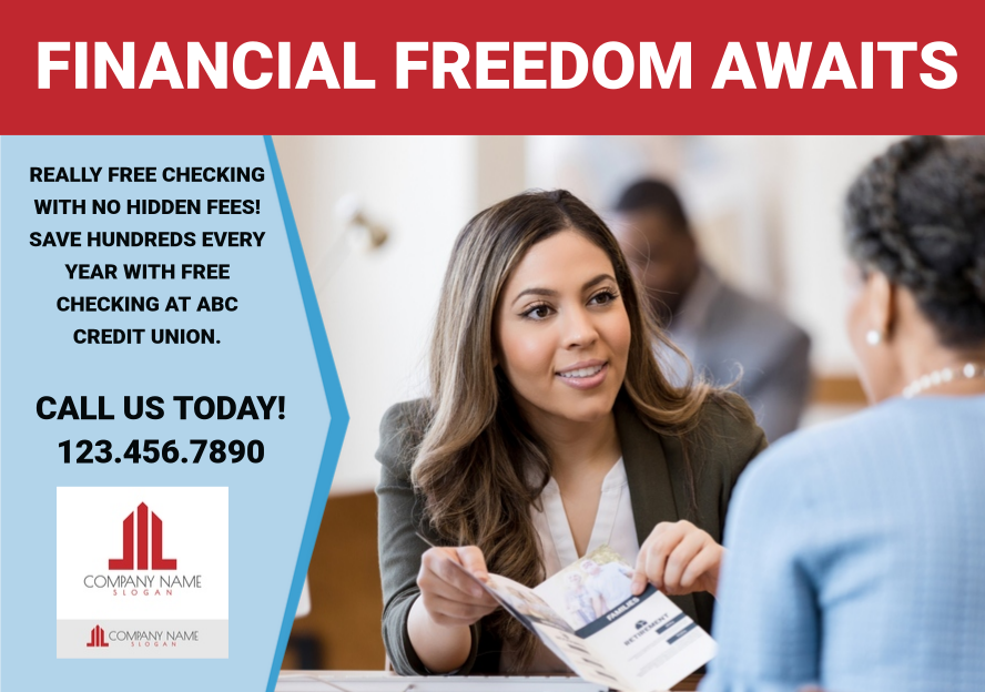 Credit union postcard template 5