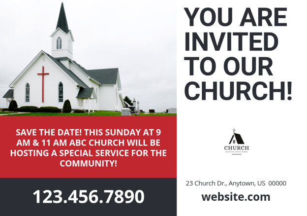 Church postcard template 3