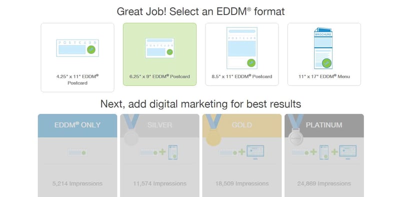 Select an EDDM- product format