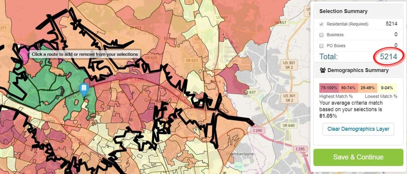 View total selected households