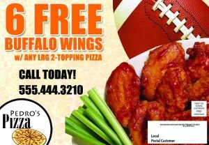 football-postcard football pizza postcard