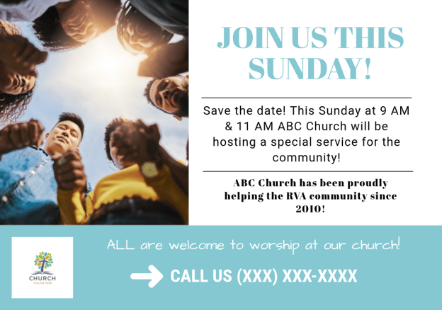 Church postcard template 1