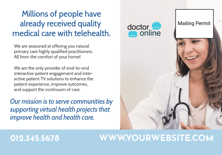 Medical postcard template back