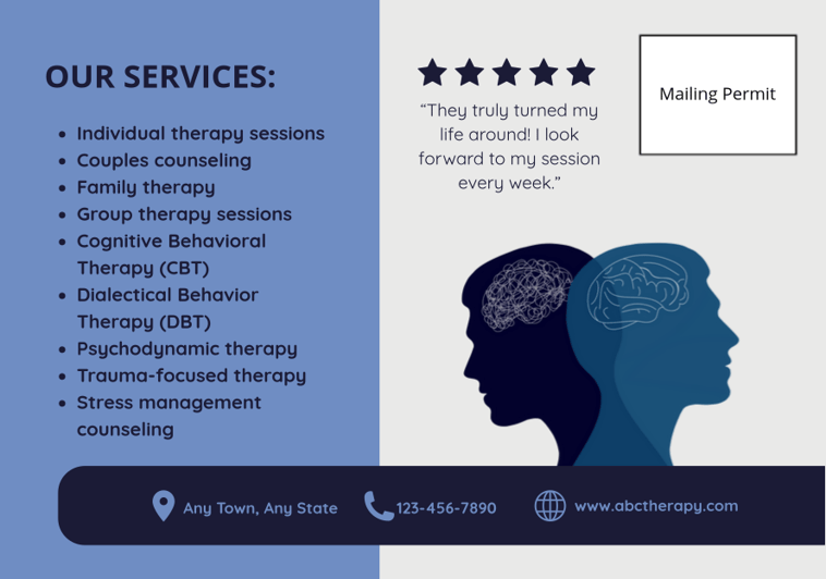 therapy postcard back