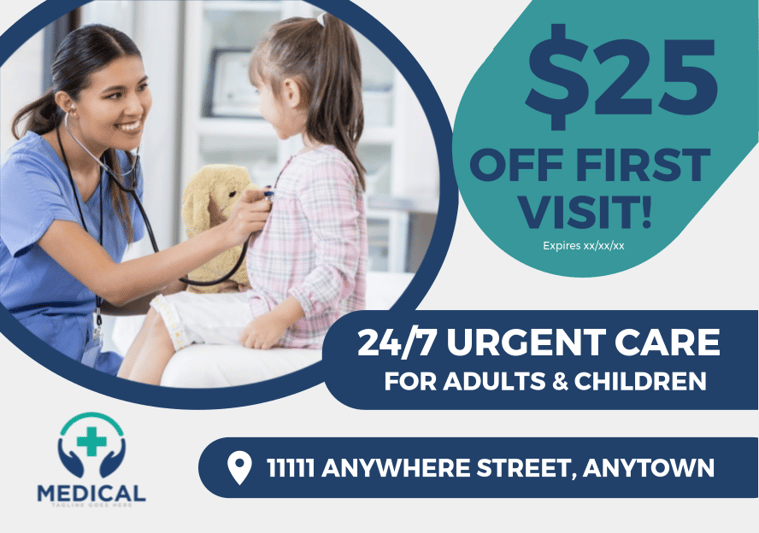 urgent care postcard front