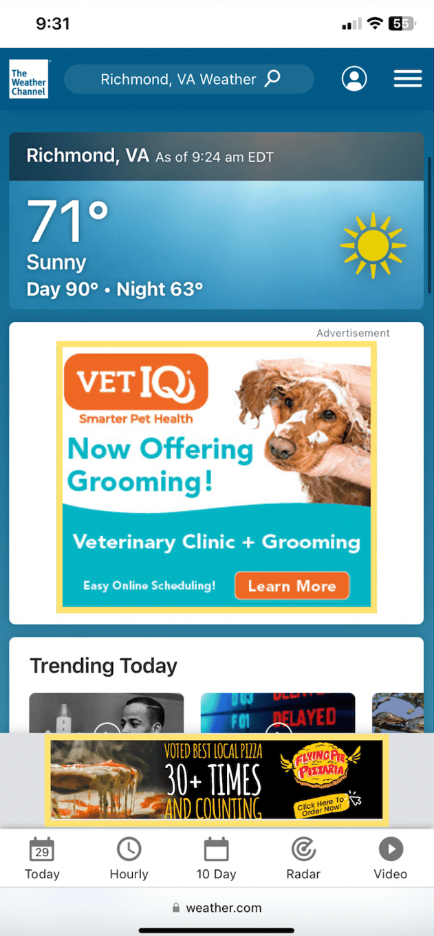Google Display Ads on Mobile Device