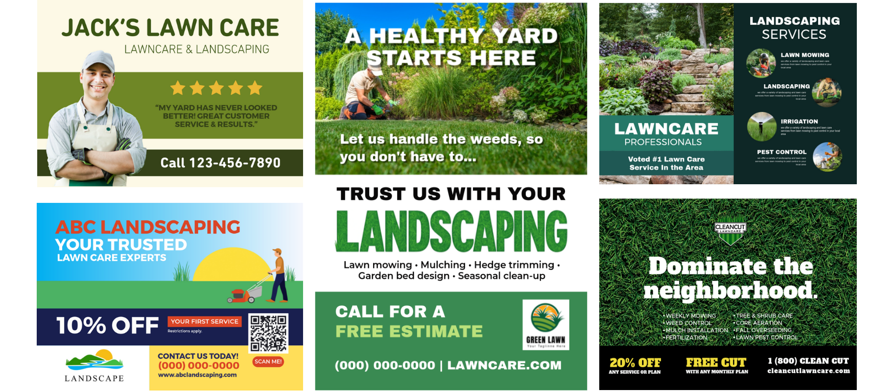 landscaping templates direct mail 