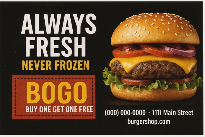 burger postcard
