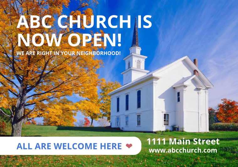 church 3 postcard front