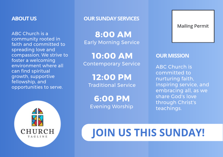 church 3 postcard back