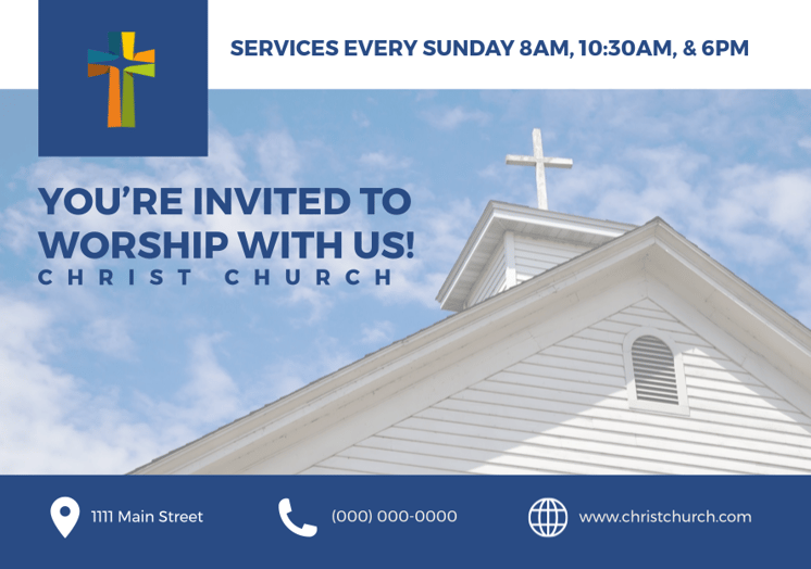 church 5 postcard front