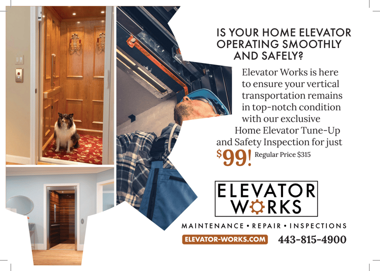 elevator works front postcard