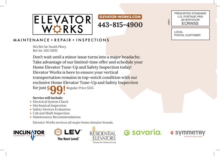 elevator works back postcard