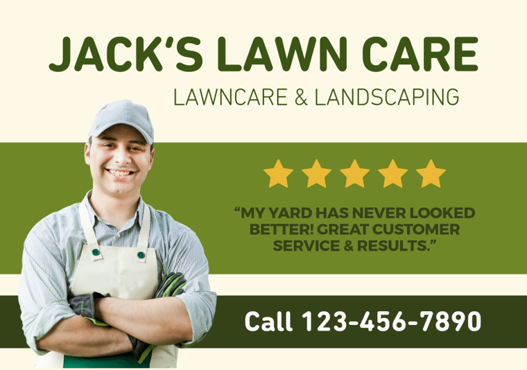 lawn care postcard