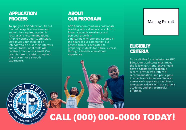 education postcard 1 - back