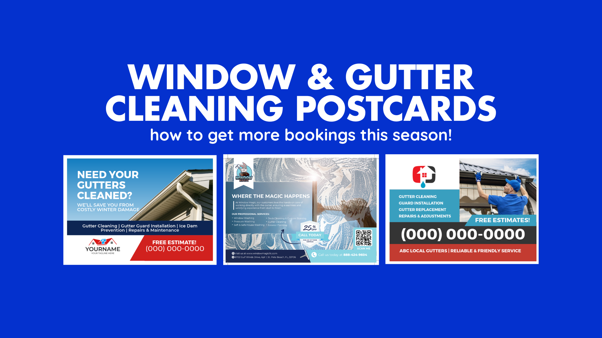window & gutter cleaning postcards