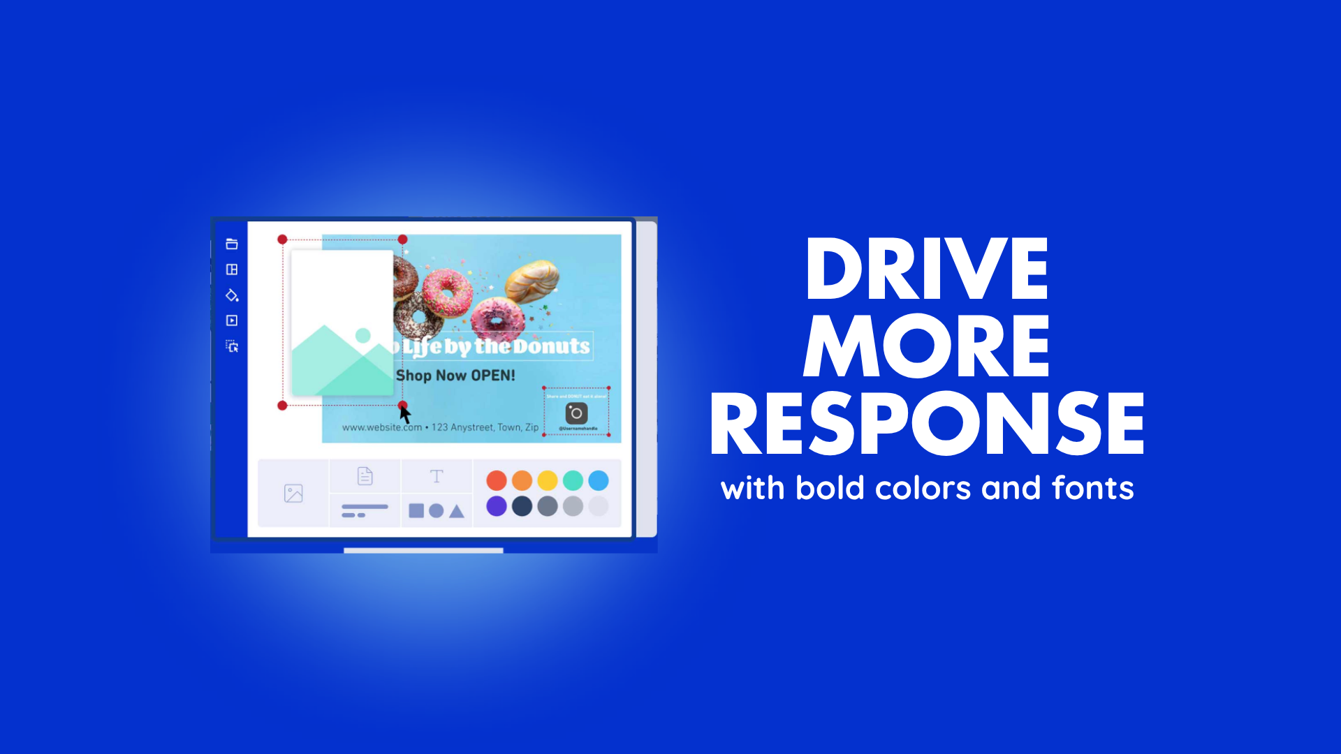 DRIVE MORE RESPONSE with bold colors and fonts